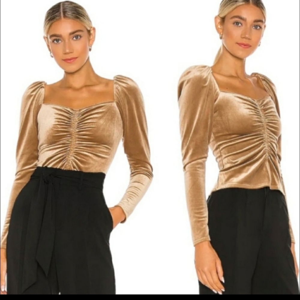 A.L.C. Chamberlain golden velvet top